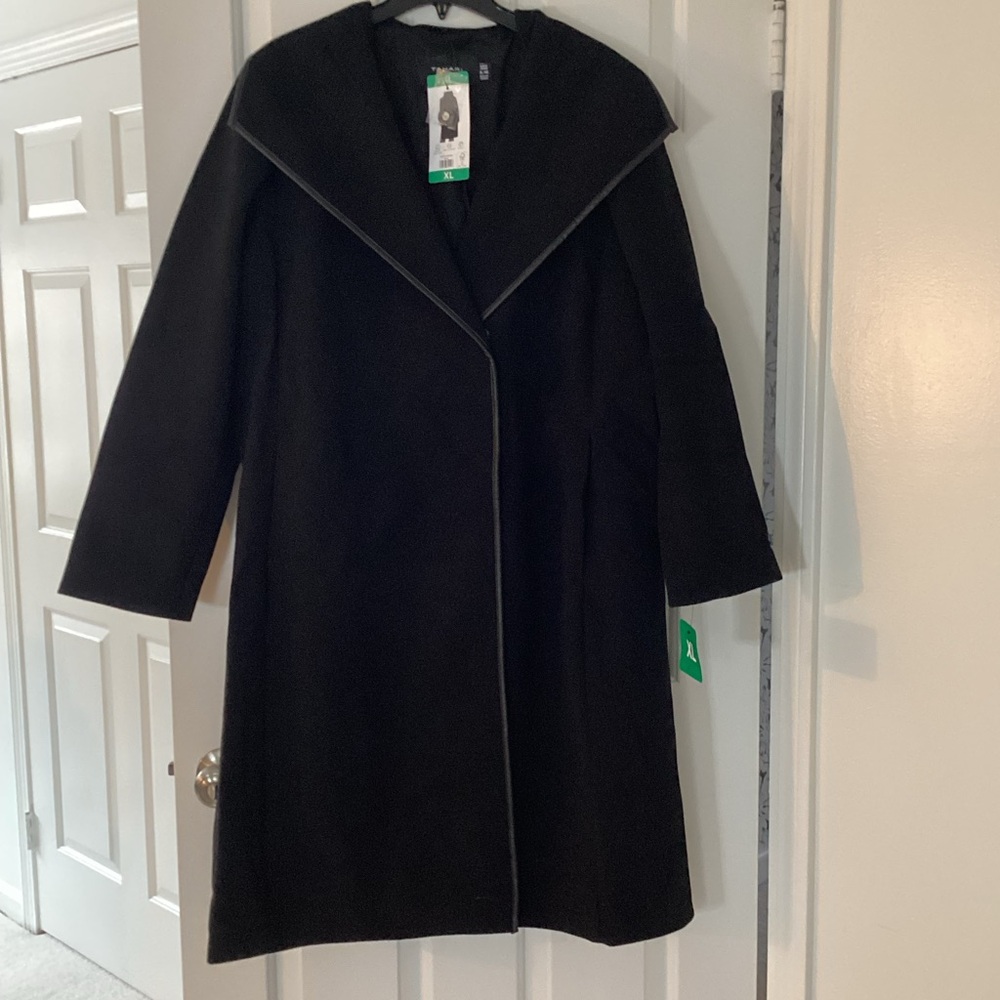 Tahari Black Wrap Trench Coat with Belt - Picture 5 of 8